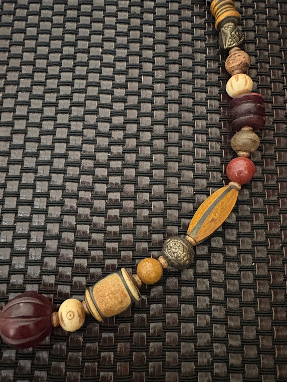 VTG Handcrafted Multicolor Beaded Necklace - Natural Earth Tones - Picture 6 of 6